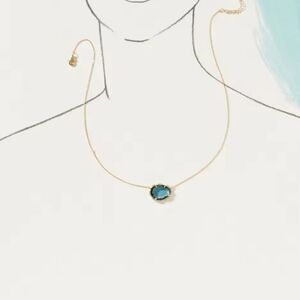 Anthropologie 18k gold plated  blue pendant necklace; nwot